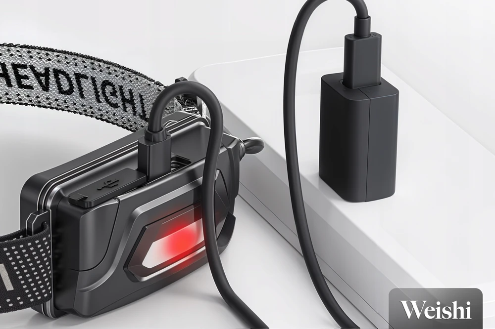 Weishi LATARKA CZOŁOWA AKUMULATOROWA USB-C LAMPKA WODOODPORNA LED ZOOM CREE XHP90