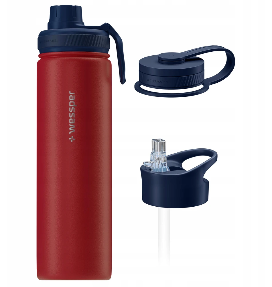 Wessper B3 THERMOSTEEL 700ml plieno termosas su 3 kandikliais