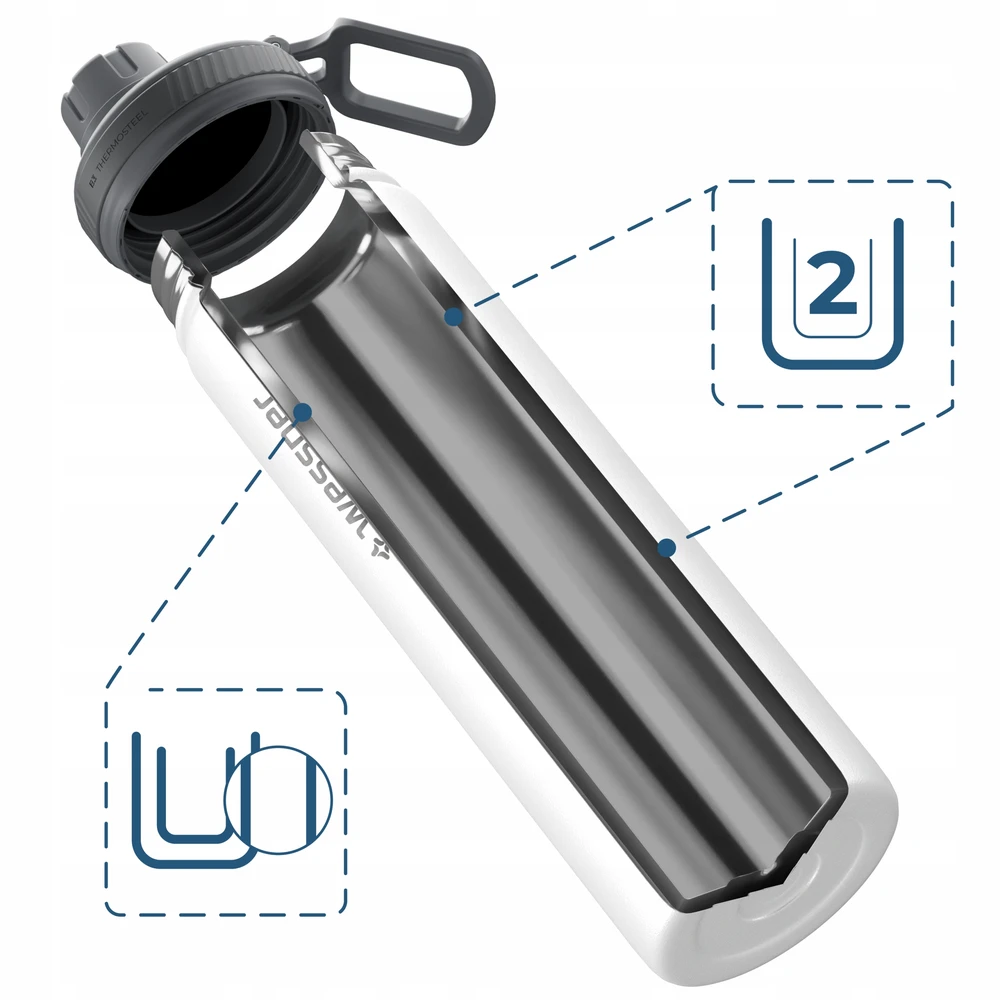 Wessper B3 THERMOSTELL termoso termoso buteliukas gėrimams iš plieno, 700 ml