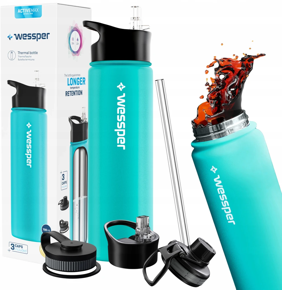 Gertuvė Wessper Termopuodelis vaikams mokyklai. Arbatos termosas, keičiamas snapelis, 0,7 l