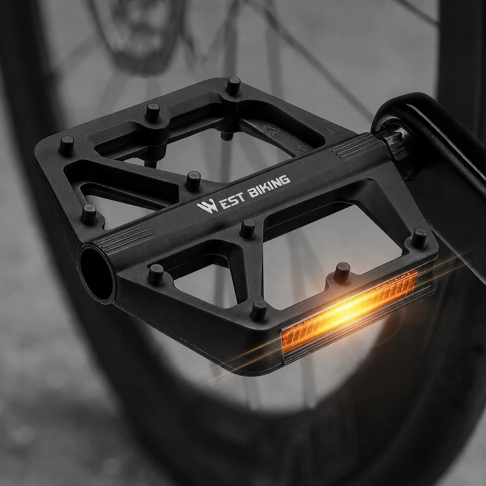 West Biking NAILONINIAI PLATFORMA DVIRAČIO PEDALAI LENGVI UNIVERSALIEJI VAKARŲ DVIRAČIO PEDALAI