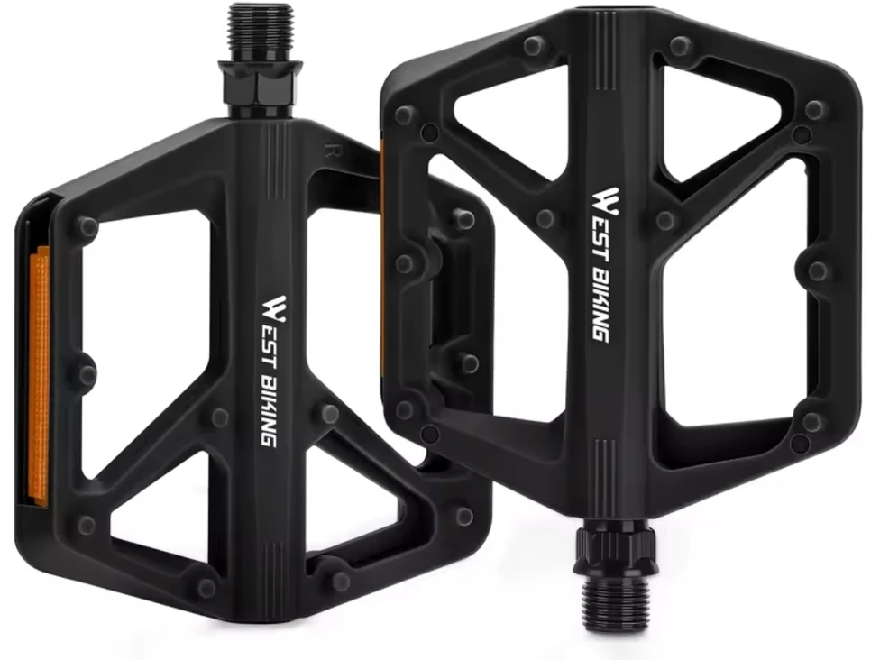 West Biking NAILONINIAI PLATFORMA DVIRAČIO PEDALAI LENGVI UNIVERSALIEJI VAKARŲ DVIRAČIO PEDALAI