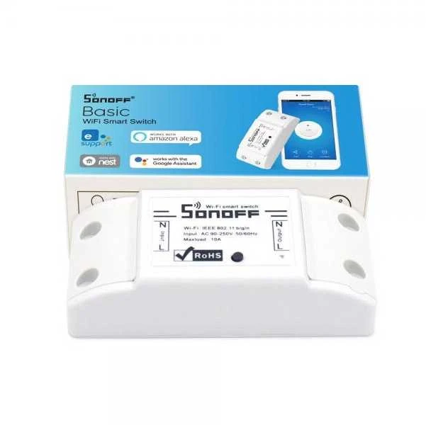 Sonoff Basic R2 1-kanalo išmani relė valdoma WiFi - 230VAC 2200W