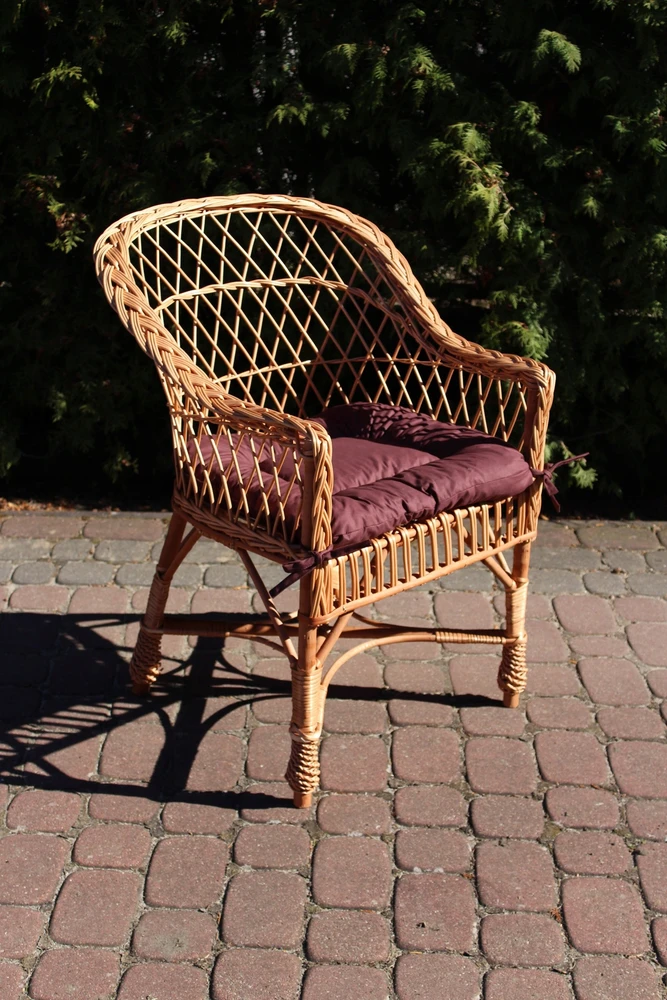 Wicker Kosz Wicker-Krepšys Pinti fotelis su pagalve Regan TWO DESIGNS pinti fotelis