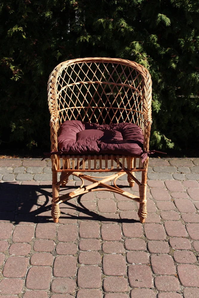 Wicker Kosz Wicker-Krepšys Pinti fotelis su pagalve Regan TWO DESIGNS pinti fotelis
