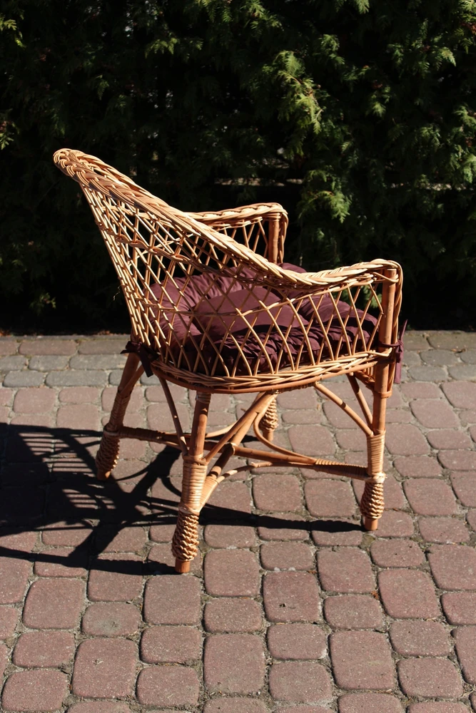 Wicker Kosz Wicker-Krepšys Pinti fotelis su pagalve Regan TWO DESIGNS pinti fotelis