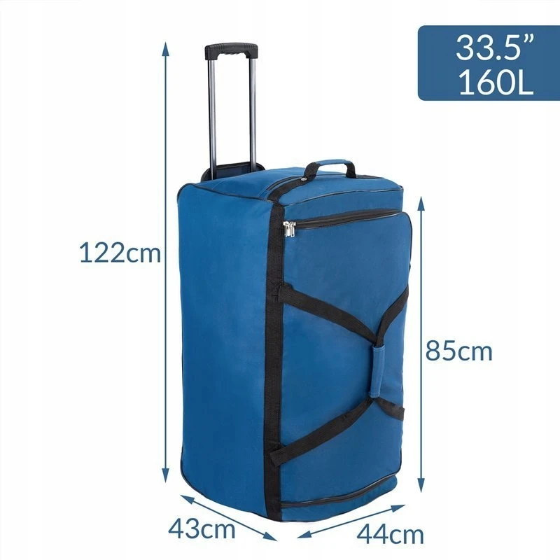 Wideshop DIDELIS KELIONINIS LAGAMINIS ANT RATAI 160L MĖLYNAS