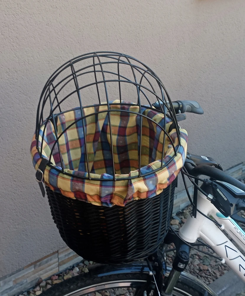 Wiklinowe Kosze Basket Wicker Dviračio krepšelis su Transporter įdėklu ŠUNiui iki 10 kg