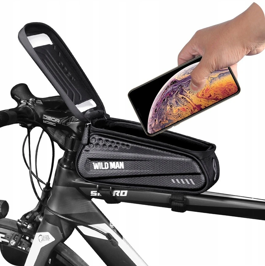Forever Universalus telefono laikiklis WILDMAN ES3 1L 4"- 7" dviračiui su užtrauktuku juodas