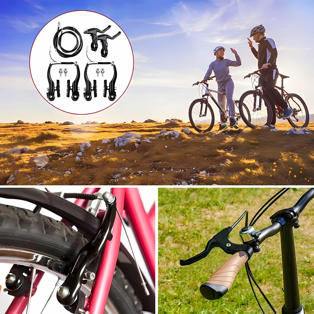 WINANQE MTB stabdžių rinkinio priekiniai galiniai V formos stabdžių trosai, trinkelių svirtys