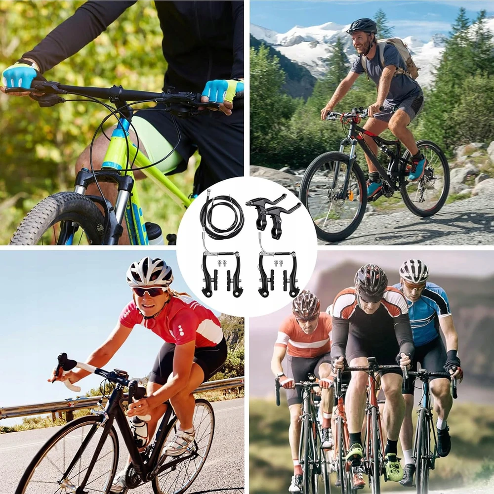 WINANQE MTB stabdžių rinkinio priekiniai galiniai V formos stabdžių trosai, trinkelių svirtys