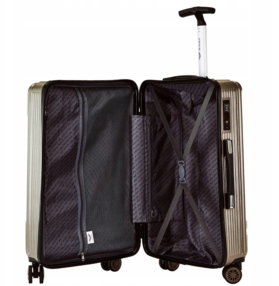WINGS languotas lagaminas 100% polikarbonatas TSA 63L vidutinė 24" talpa