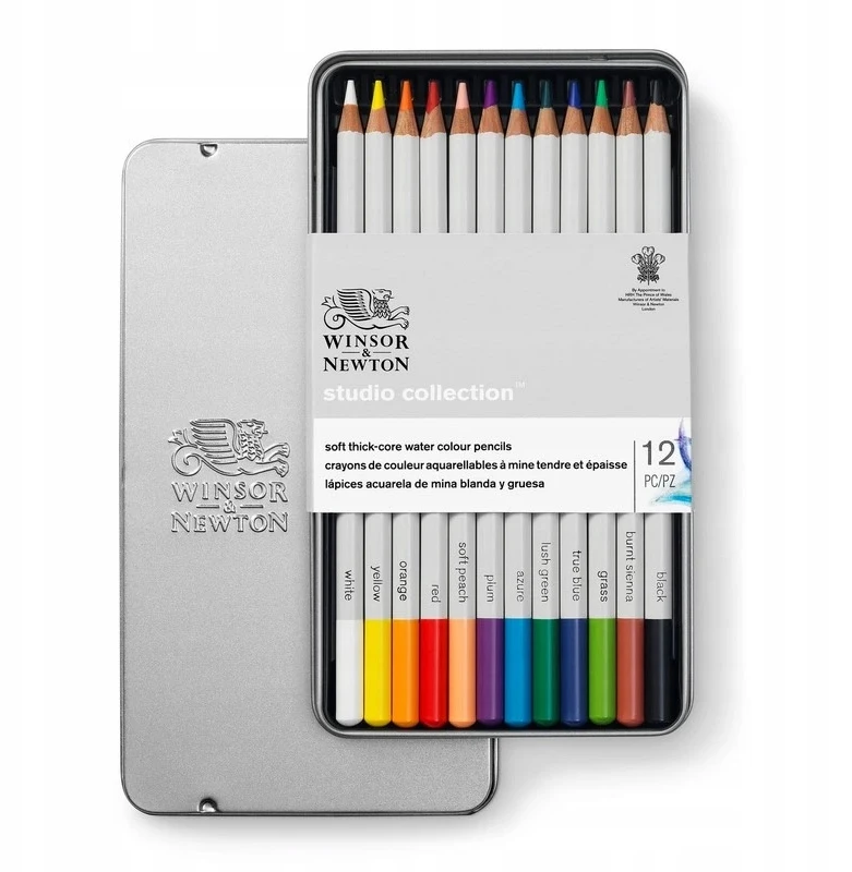 Winsor Newton Akvarelinis pieštukas W&amp;N Studio 12vnt. metaline dežute