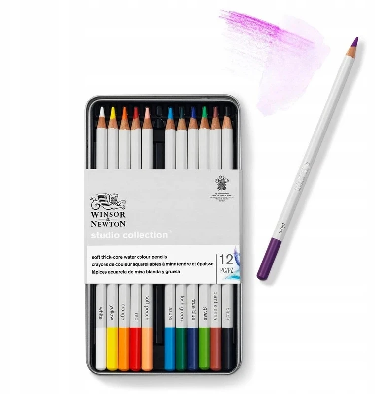 Winsor Newton Akvarelinis pieštukas W&amp;N Studio 12vnt. metaline dežute