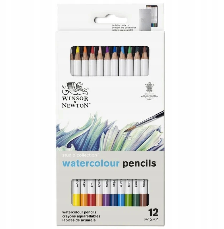 Winsor Newton Akvarelinis pieštukas W&amp;N Studio 12vnt. metaline dežute