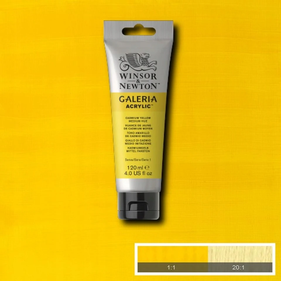 Winsor & Newton Galeria Akriliniai Dažai 120 ml - Kadmio Geltonos