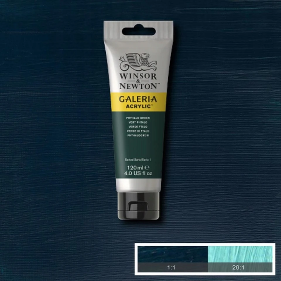 Winsor & Newton Galeria akriliniai dažai 120ml, Phthalo Žalias