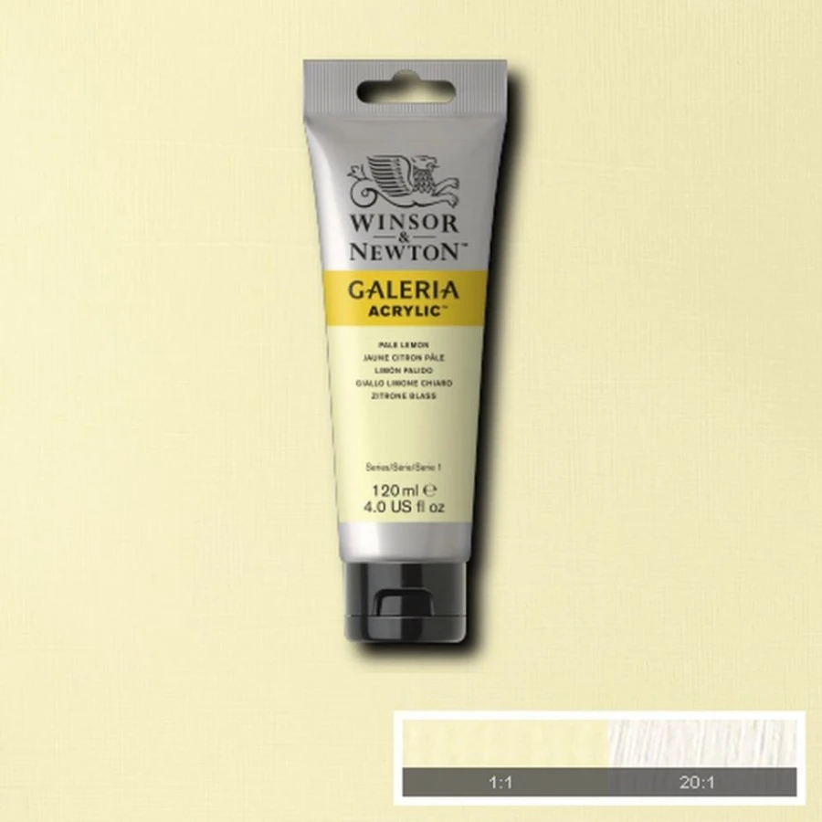 Winsor & Newton Galeria Akriliniai Dažai 120ml - Šviesiai Geltoni