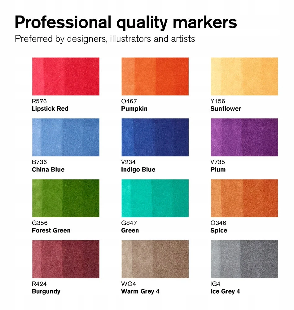 Winsor & Newton Promarker 12+1 rinkinys Tattoo Tones