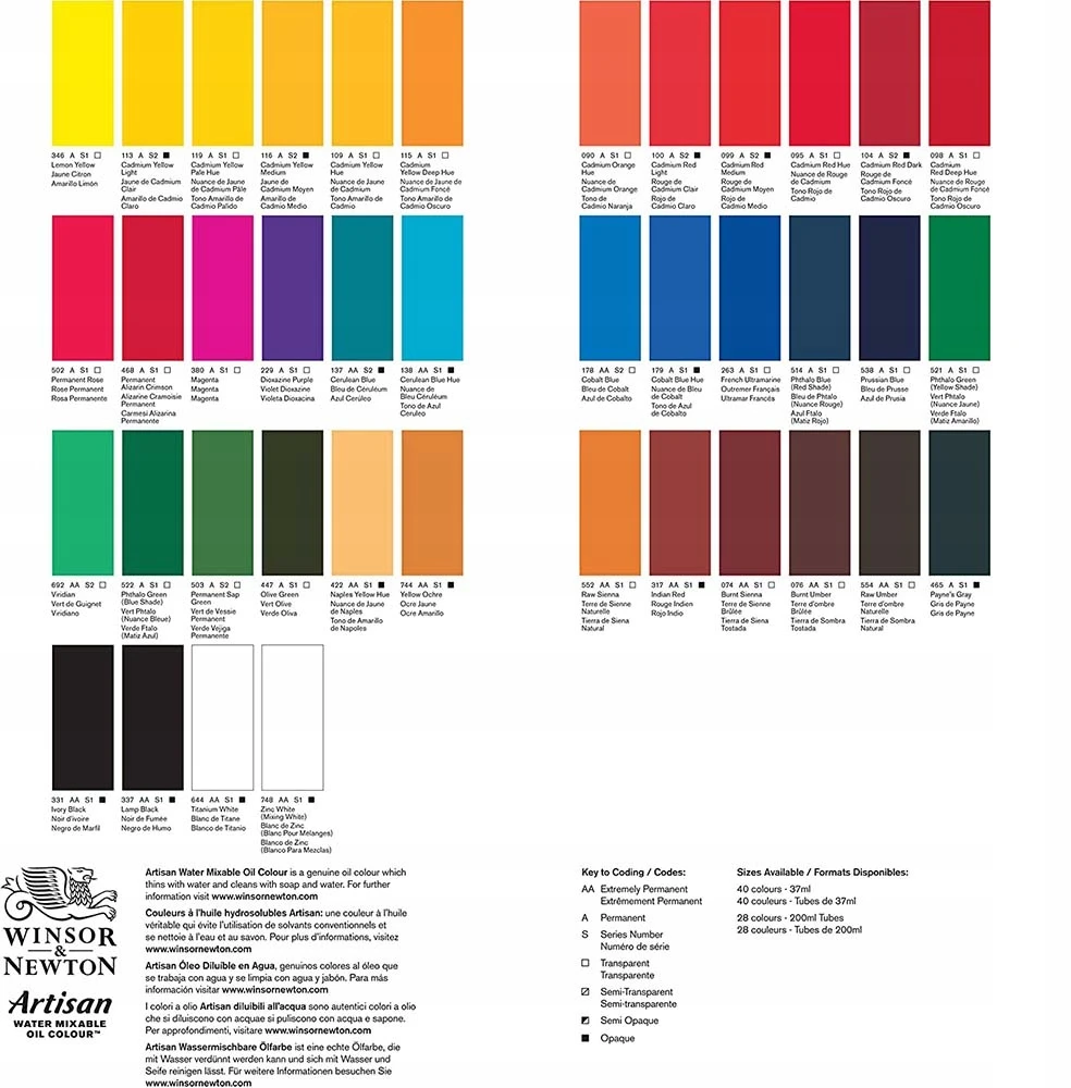 Winsor Newton Vandeniu skiedžiama aliejinė tapyba "artisan" 37ml, kadmio geltonas
