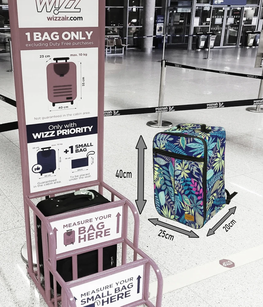 Wizzair Ryanair kuprinė 40x20x25 GRACIO vandeniui atspari keliautoja