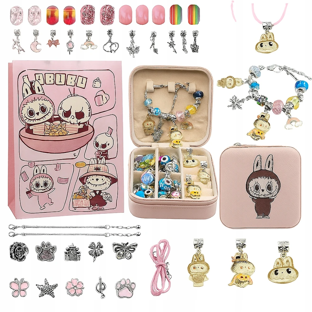 WKS Charms Beads Labubu papuošalų apyrankių kūrimo rinkinys vaikams
