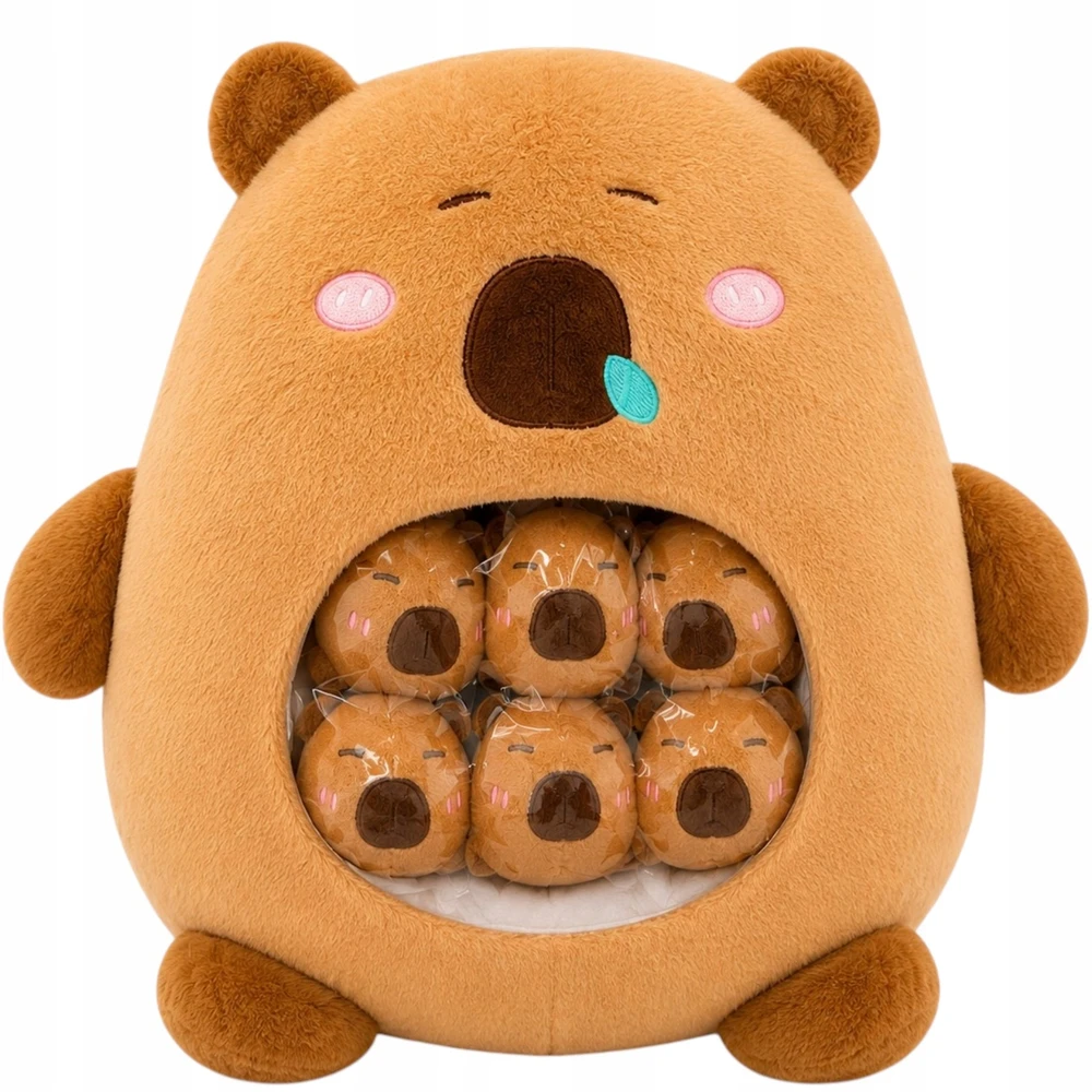 WKS DIDELIS CAPYBARA MASKOTAS SU MAŽA CAPYBARA 7 viename CAPYBARA + 6 MAŽOS CAPYBARA