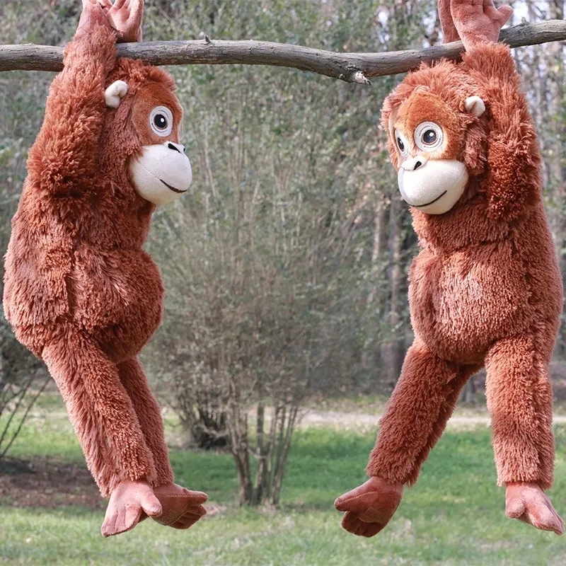 WKS DIDELIS MONKEY ORANGUTAN MASKOTAS 67 cm VELCRO RANKOS KOJOS PLIUSAS CADDY XXL