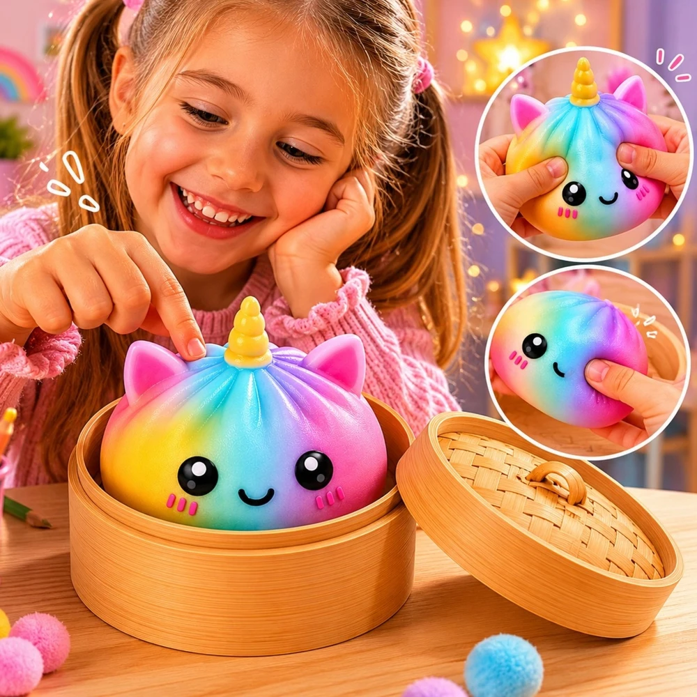 WKS GNIOTEK PIERÓG RAINBOW UNICORN ANTISTRESINIS ŽAISLINIS KOLDINIŲ MĖSTERIS