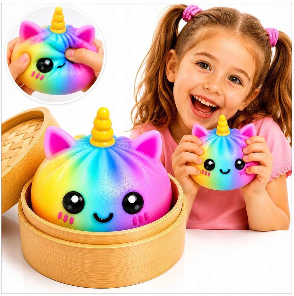 WKS GNIOTEK PIERÓG RAINBOW UNICORN ANTISTRESINIS ŽAISLINIS KOLDINIŲ MĖSTERIS