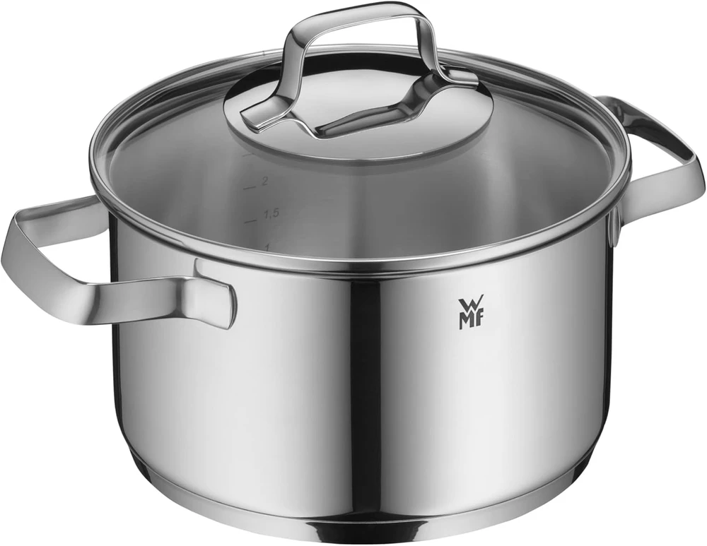 WMF Belmonte didelis 20 cm puodas su dangčiu 3,3 l nerūdijančio plieno