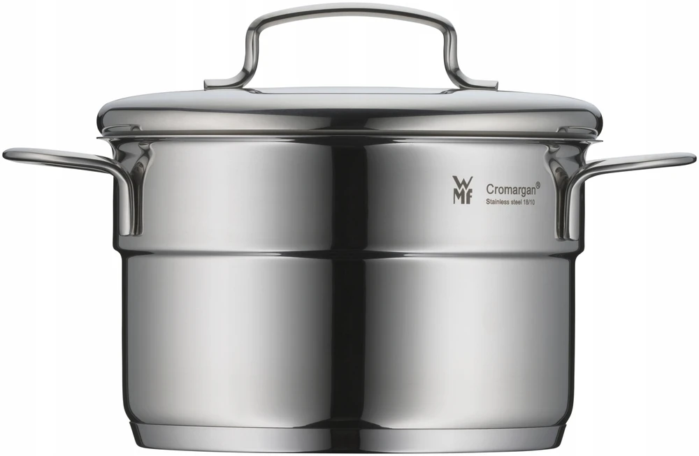 WMF Puodas su dangčiu, aukštas Mini 14 cm, 1,3l, plieno, dujų indukcija