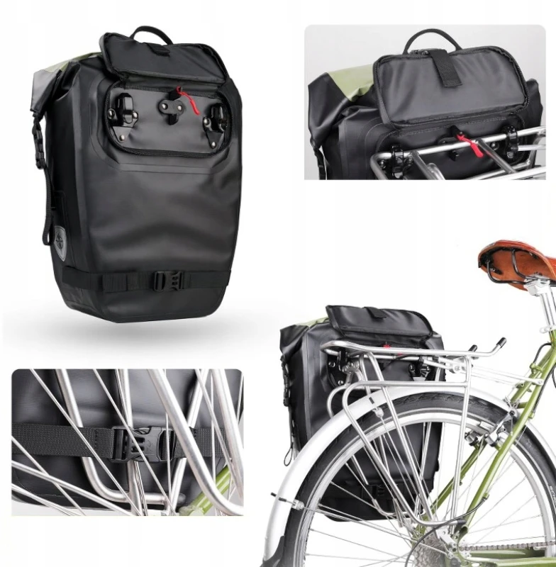 Wodoodporna sakwa rowerowa tylna 27l Rhinowalk, plecak 2w1