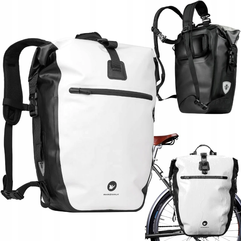 Wodoodporna sakwa rowerowa tylna 27l Rhinowalk, plecak 2w1