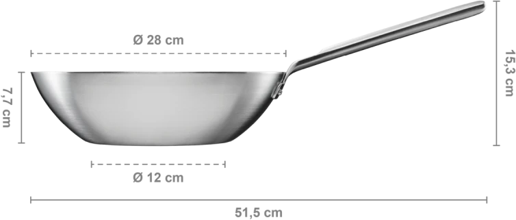 Fiskars Norden steel Wok keptuvė 28cm be dangos #