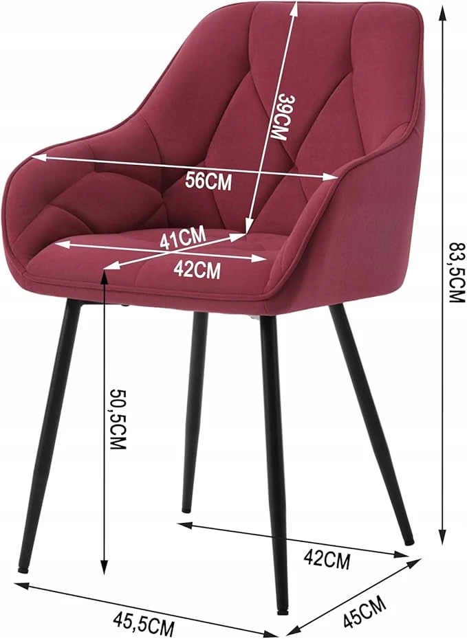 Woltu kėdė 49 x 43 x 81 cm bordo 1 vnt.