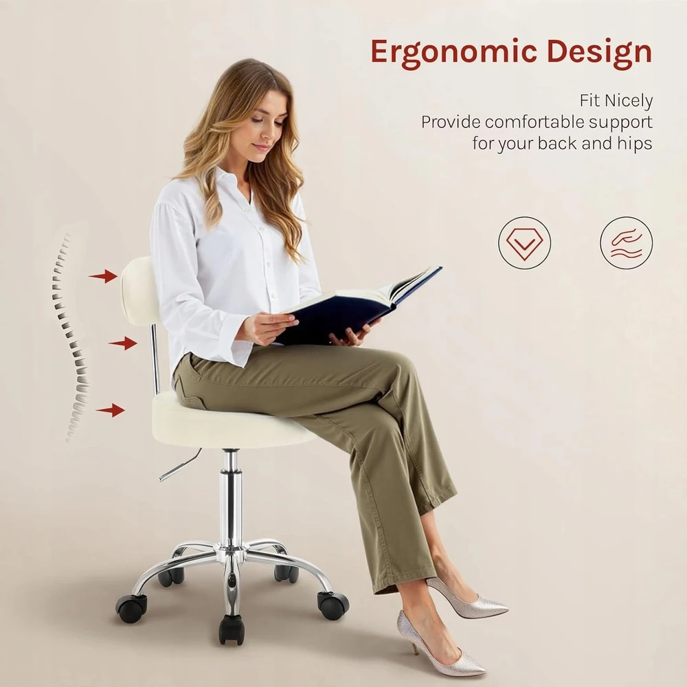 WOLTU OFFICE SUKIMAS KĖDĖS MAKEUP KĖDĖS DARBINĖ taburetė SU RATAIS 87cm