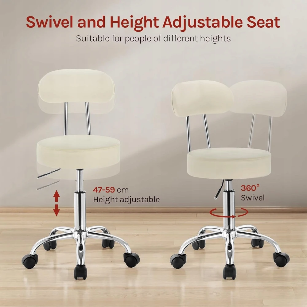 WOLTU OFFICE SUKIMAS KĖDĖS MAKEUP KĖDĖS DARBINĖ taburetė SU RATAIS 87cm
