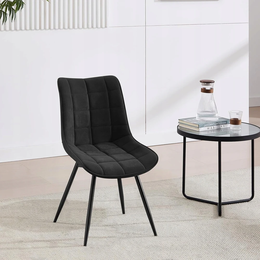 WOLTU SUKUMO KĖDŽIŲ RINKINYS IŠ 2 VALGOMO VIRTUVĖS VELVET METAL LEGS 83