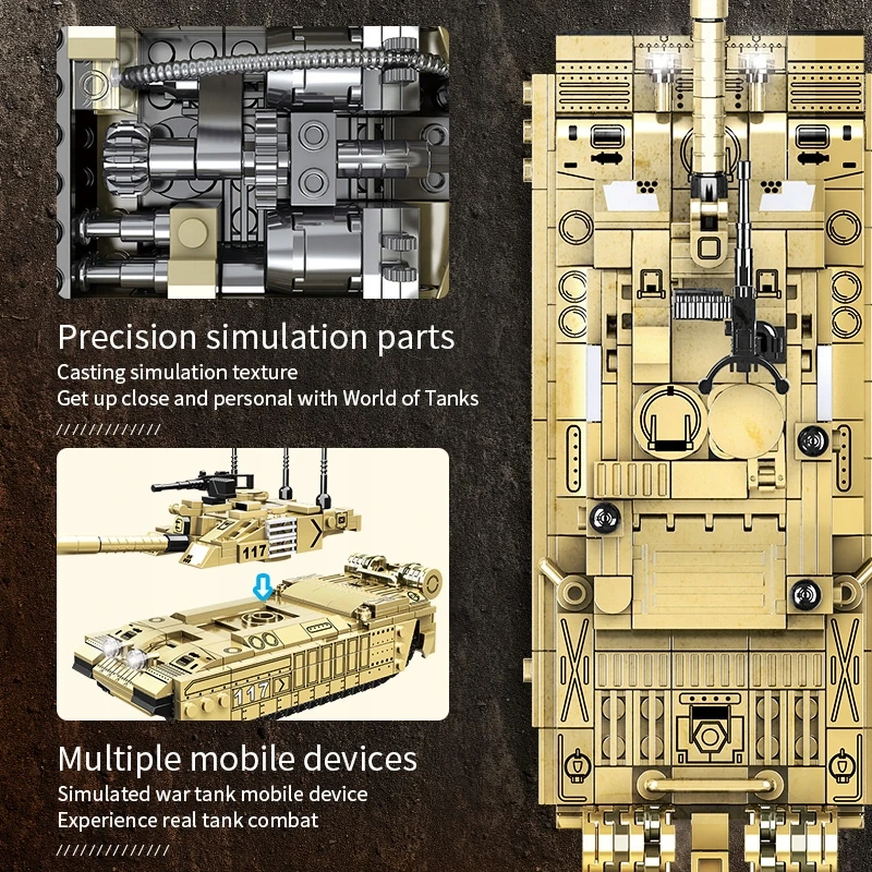 WOMA KONSTRUKCINIAI BLAKAI MILITARY TANK 3D CHALLENGER