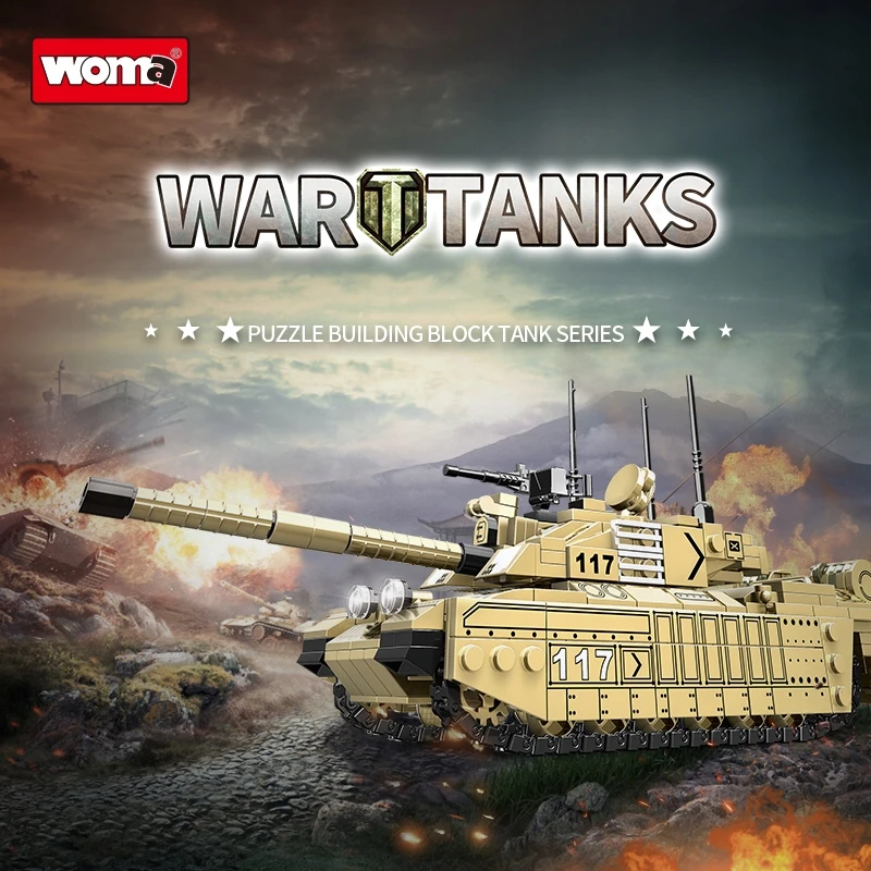 WOMA KONSTRUKCINIAI BLAKAI MILITARY TANK 3D CHALLENGER