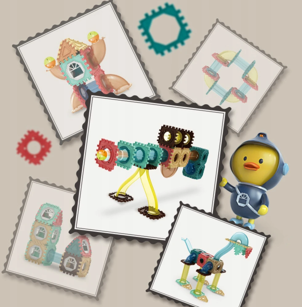 Magnetinis konstrukcinis WOOPIE 3D rinkinys 128vnt