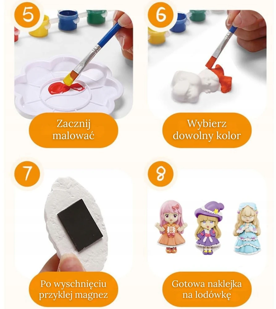 „WOOPIE Creative Kit“ dažai „pasidaryk pats“ tinkas lieja figūrėles ir dažo MAGNETAS
