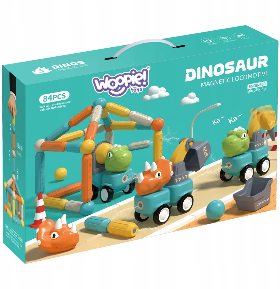WOOPIE Konstruktoriai Magnetiniai Dinozaurai 84 el.