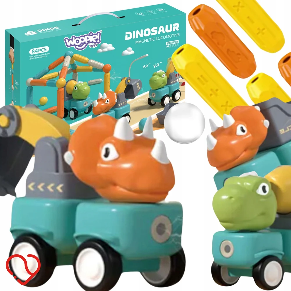 WOOPIE Konstruktoriai Magnetiniai Dinozaurai 84 el.
