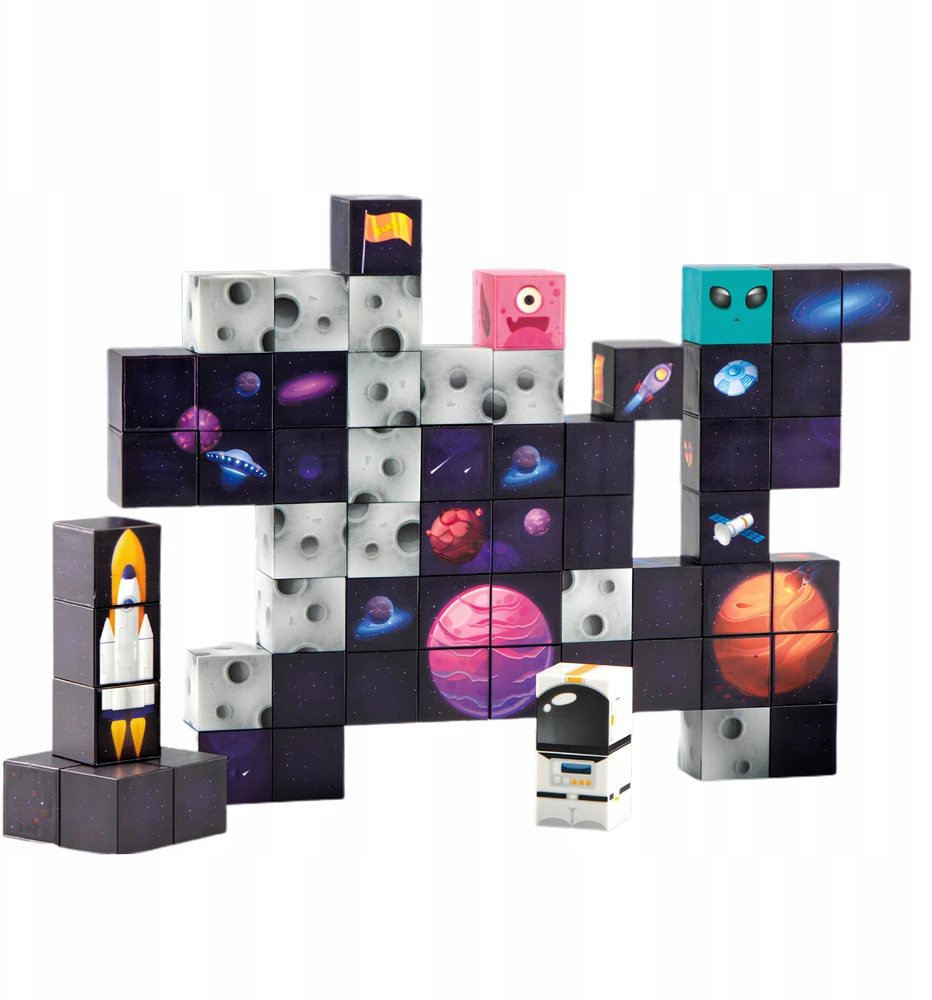 WOOPIE magnetiniai konstruktoriaus kubeliai Cosmos 74 vnt.