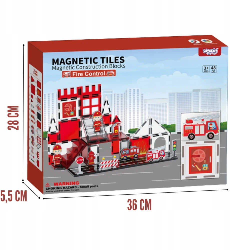 Vaikiškas magnetinis konstruktoris WOOPIE Gaisrinės rinkinys