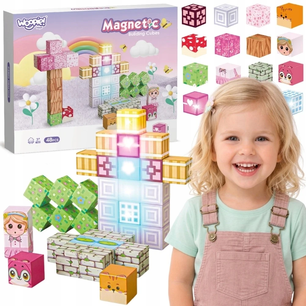 Woopie magnetiniai kubeliai 48 vnt konstruktorius