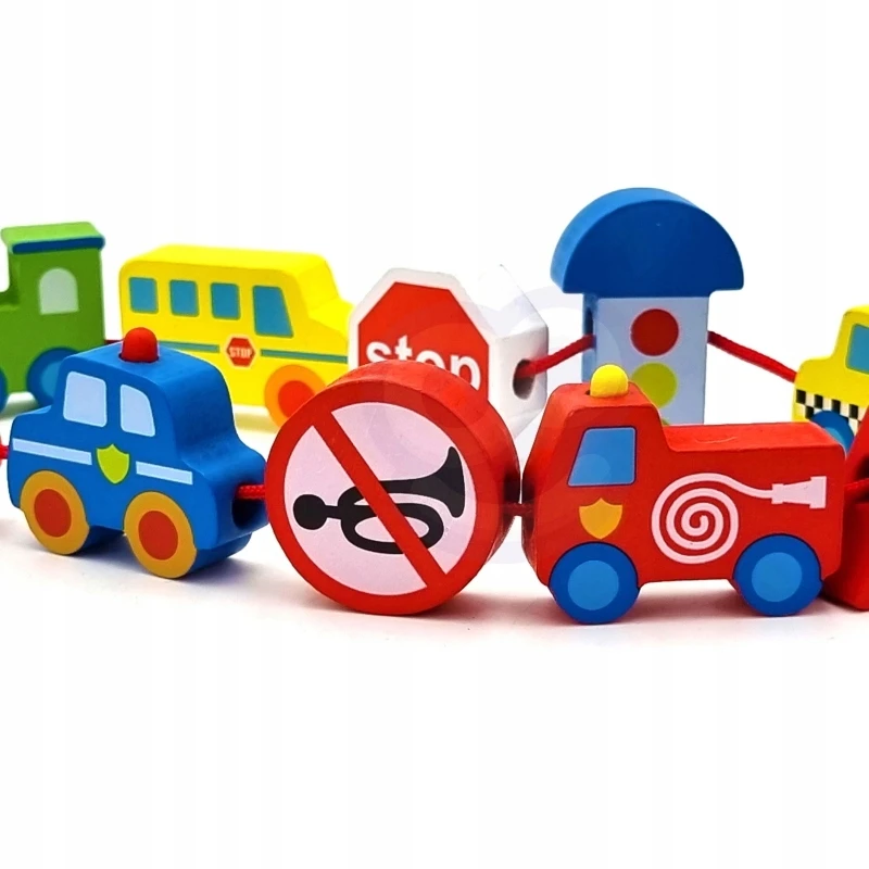 WOOPIE Medinės Klockiai Suvyniojimo Transporto Priemonės 13 vnt.
