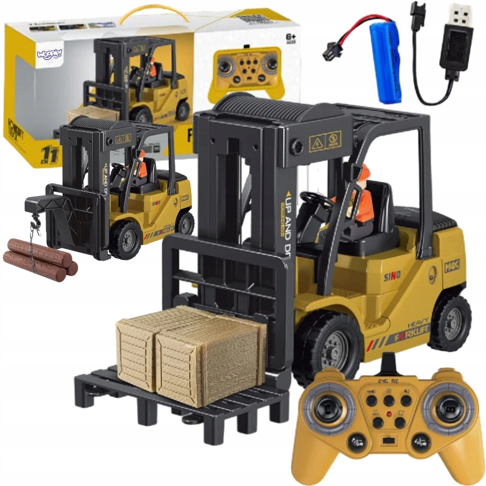 WOOPIE nuotoliniu būdu valdomas šakinis krautuvas 2in1 RC kranas – mastelis 1:24